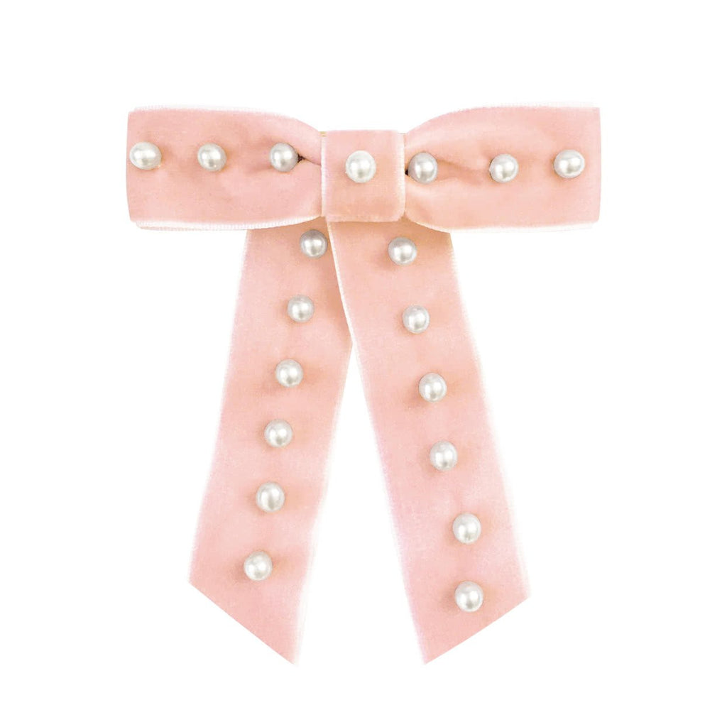 Little Girl Hair Accessories - Lg Pearl Pink Bow – Little English